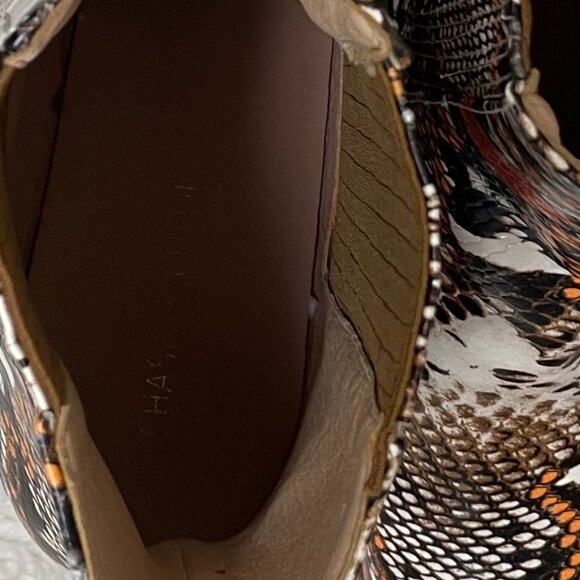 Chase & Chole Lolo Women's Wester Ankle Boots, 2" heel, Snakeskin Design Size 11 - Picture 9 of 11